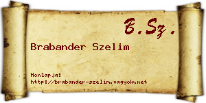 Brabander Szelim névjegykártya